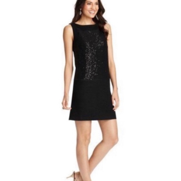 LOFT Wool Sequin Sleeveless Shift Dress Size 0 - Picture 1 of 9